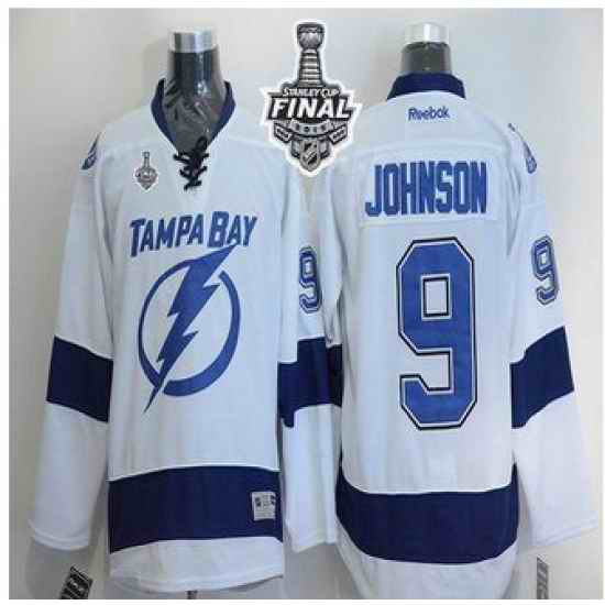 Tampa Bay Lightning #9 Tyler Johnson White 2015 Stanley Cup Stitched NHL Jersey